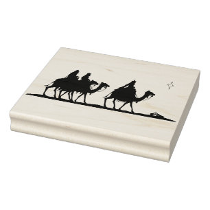Three wise men silhouette pattern art stamp