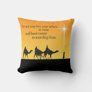 Three Wise Men Star of Bethlehem Christmas Accent Cushion