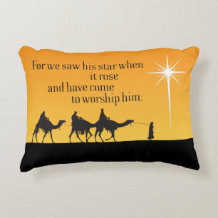 Three Wise Men Star of Bethlehem Christmas Accent  Decorative Cushion