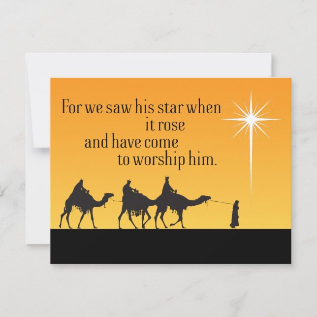 Three Wise Men Star of Bethlehem Christmas Holiday Card (Front)