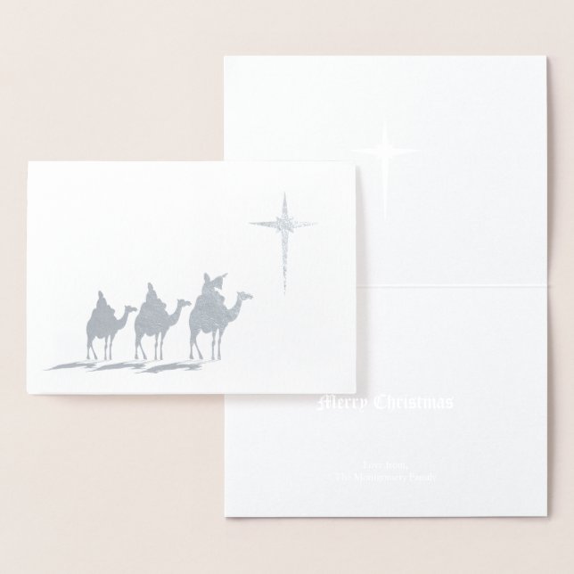 Three Wise Men with Christmas Star Silver Foil Card (Display)