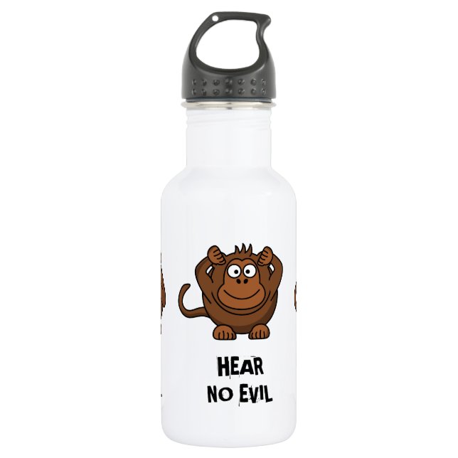 Three Wise Monkeys 532 Ml Water Bottle (Front)