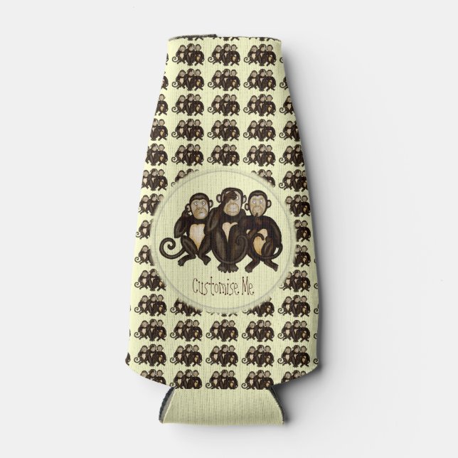Three Wise Monkeys Bottle Cooler (Front)