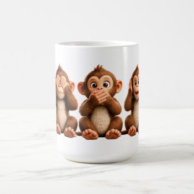 Three Wise Monkeys Coffee Mug (Center)