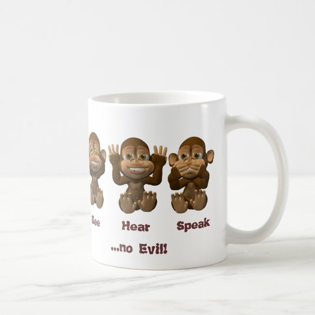 three wise monkeys coffee mug (Right)