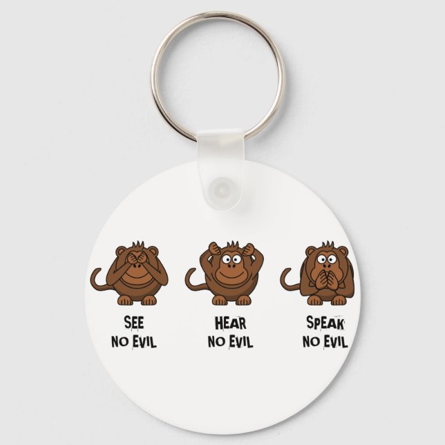 Three Wise Monkeys Key Ring (Front)