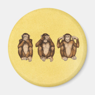 Three wise monkeys magnet
