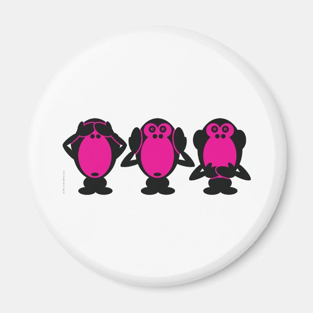 Three Wise Monkeys Magnet (Front)