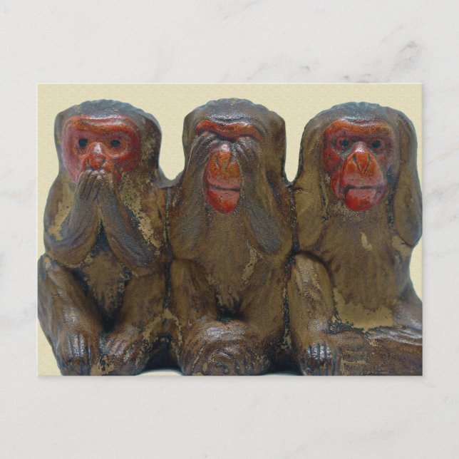 Three Wise Monkeys Postcard (Front)