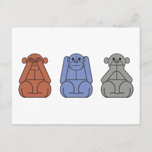 Three Wise Monkeys Postcard