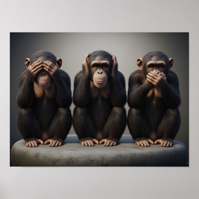 Three Wise Monkeys Poster (Front)