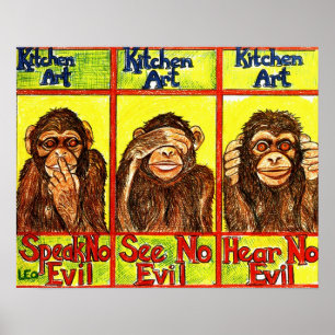 Three Wise Monkeys Poster