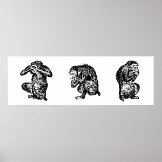 Three Wise Monkeys See, Hear, and Speak no Evil Poster