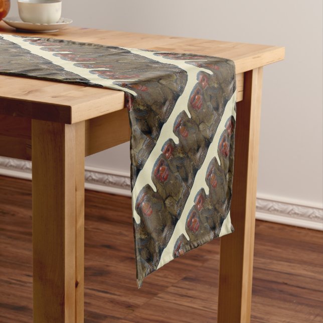 Three Wise Monkeys Short Table Runner (In Situ)