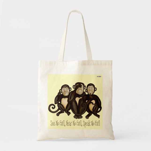 Three Wise Monkeys Tote Bag (Front)
