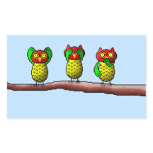 Three wise owls, hear, see & speak no evil