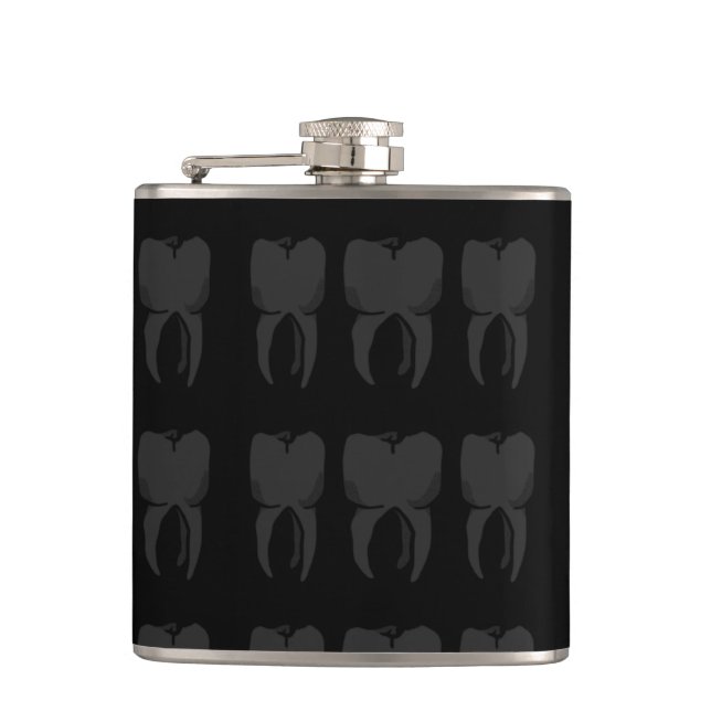 Three Wise Teeth Dentist Flask (Front)