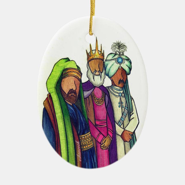Three Wisemen Ceramic Ornament (Front)