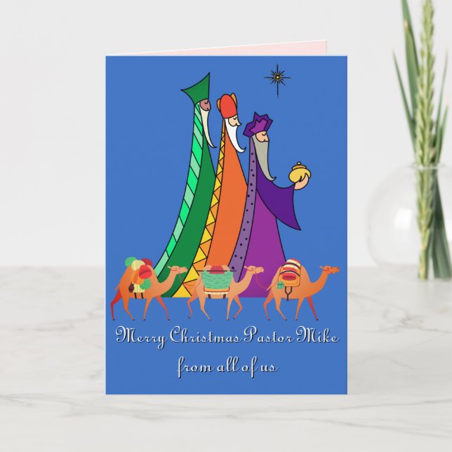 Three Wisemen To Pastor From Congregation Thank You Card (Front)