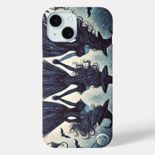 Three Witches at Night Starry Halloween  iPhone 15 Case