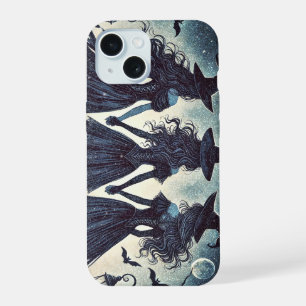 Three Witches at Night Starry Halloween  iPhone 15 Case