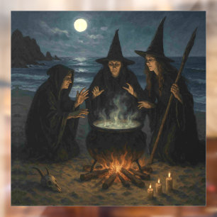 Three Witches Brew Cauldron Full Moon Beach