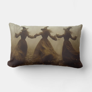 Three Witches Dancing in the Forest Lumbar Cushion