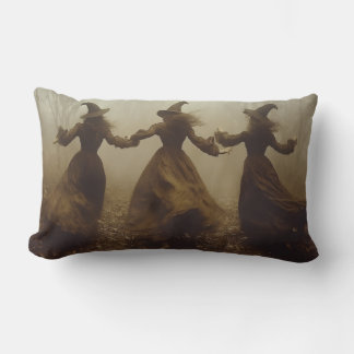 Three Witches Dancing in the Forest Lumbar Cushion