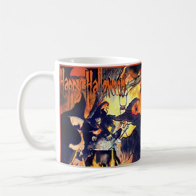 Three Witches Mug Art for Halloween (Left)