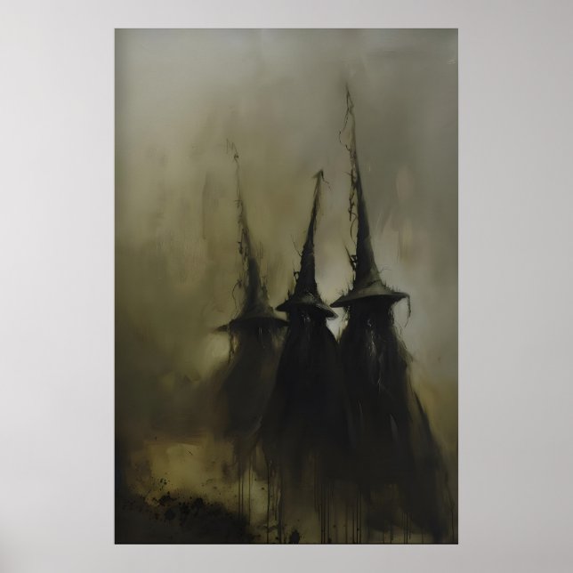 Three Witches Silhouettes in Fog Occult Poster (Front)