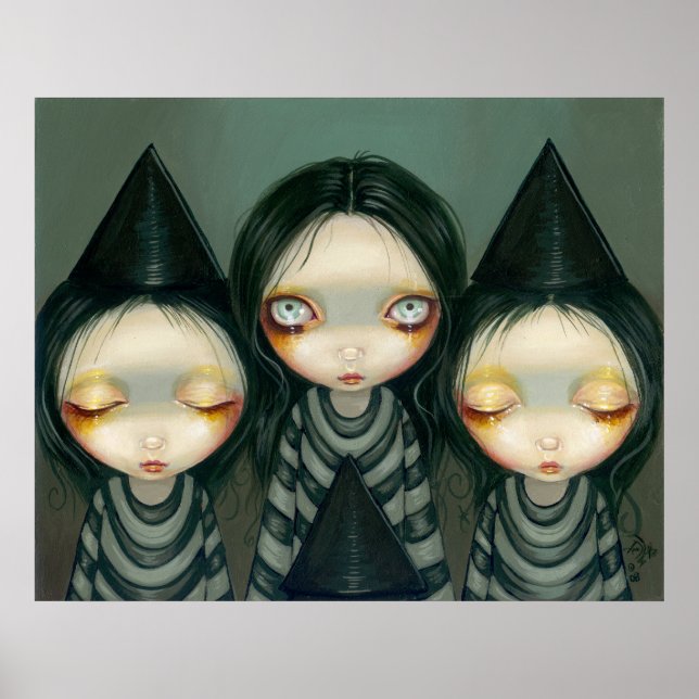 Three Witchy Sisters lowbrow gothic Art Print (Front)