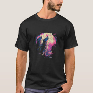 Three Wolves Howling At The Moon Women s Kawaii Wi T-Shirt