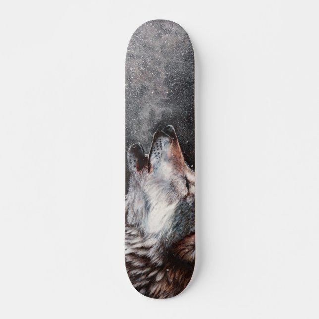 Three Wolves Howling Skateboard (Front)