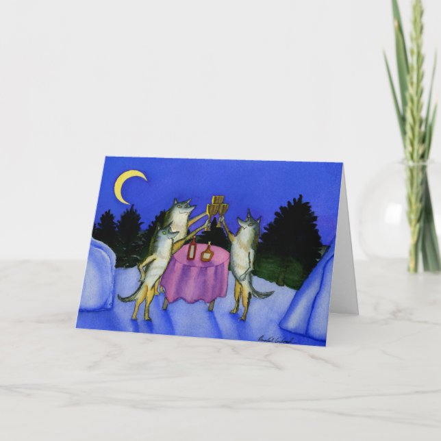 Three Wolves in Snow Card (Front)