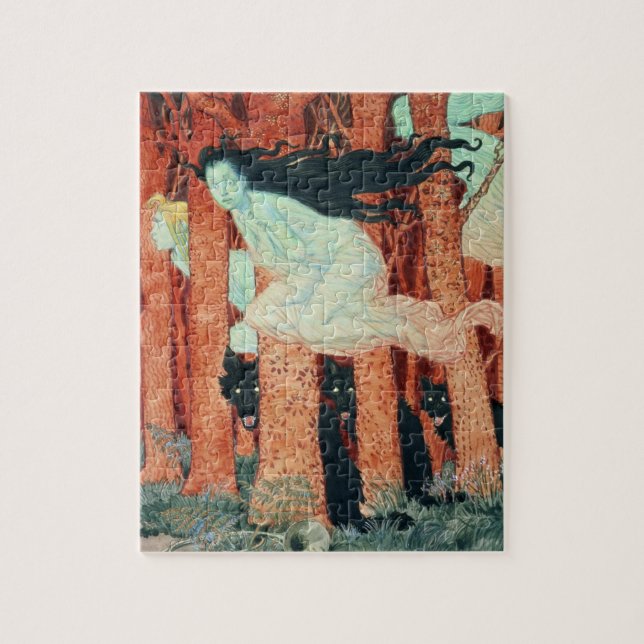 Three Women and Three Wolves (w/c) Jigsaw Puzzle (Vertical)