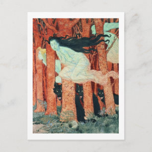 Three Women and Three Wolves (w/c) Postcard