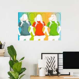 Three Women Colourful Poster
