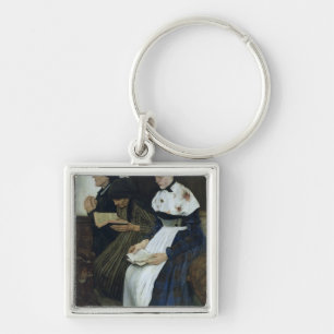 Three Women in Church, 1882 Key Ring