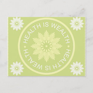 Three Word Quotes ~Health Is Wealth~ Postcard