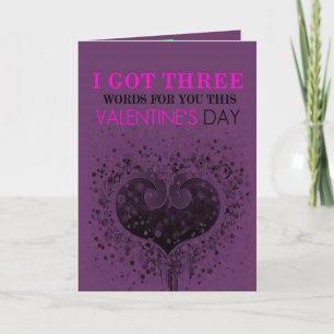 Three Words Valentine's Day Card