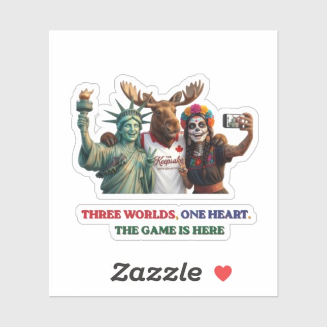 Three Worlds One Heart 2026 Soccer Unity Sticker (Sheet)