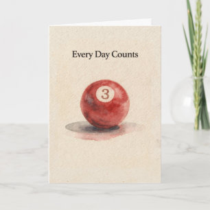 Three Year Anniversary Sobreity Pool Ball Card
