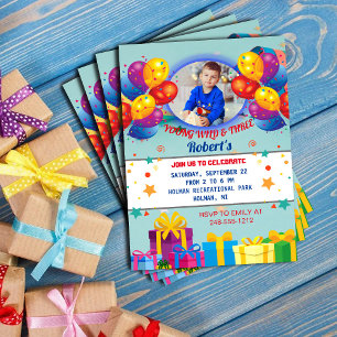 THREE YEARS OLD BOY BIRTHDAY INVITATION