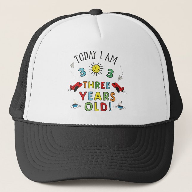 three years old trucker hat (Front)