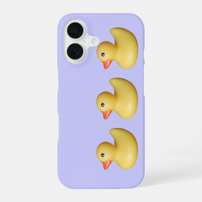Three Yellow Ducks in a Row iPhone 16 Case (Back)