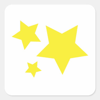 Three Yellow Stars Design  Square Sticker