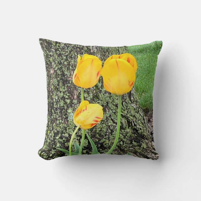 Three Yellow Tulips / Cushion (Front)