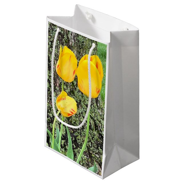 Three Yellow Tulips / Small Gift Bag (Front Angled)