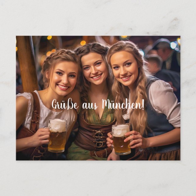 Three young women in Munich. beer Postcard (Front)