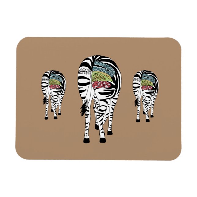 Three zebras magnet (Horizontal)